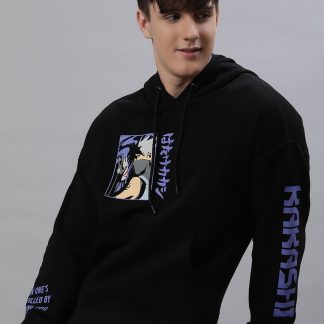 Naruto Oversized Black Hoodie For Men