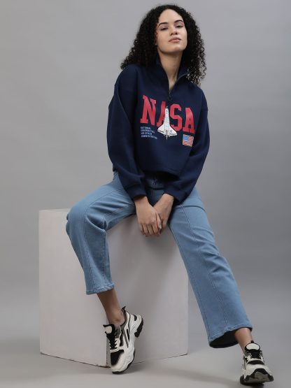NASA Oversized Navy Sweatshirt For Women - Image 5