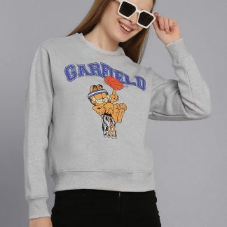 Garfield Grey Relaxed Fit Sweatshirt For Women