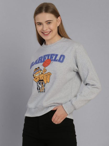 Garfield Grey Relaxed Fit Sweatshirt For Women - Image 3