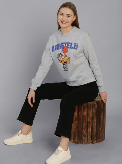 Garfield Grey Relaxed Fit Sweatshirt For Women - Image 5