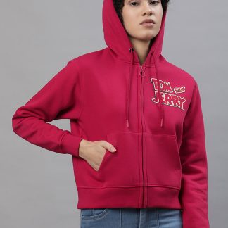 Tom & Jerry Red Hoodie Jacket Women
