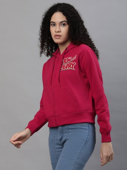 Tom & Jerry Red Hoodie Jacket Women - Image 3