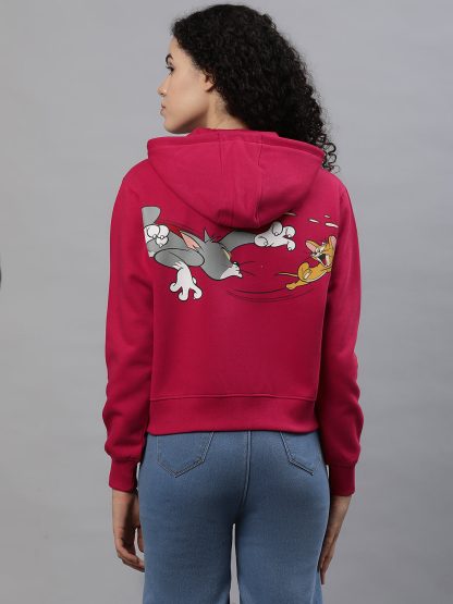 Tom & Jerry Red Hoodie Jacket Women - Image 4