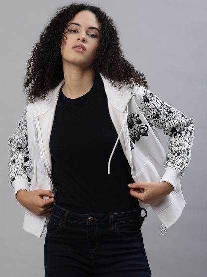 Looney Tunes White Hoodie Jacket Women - Image 6
