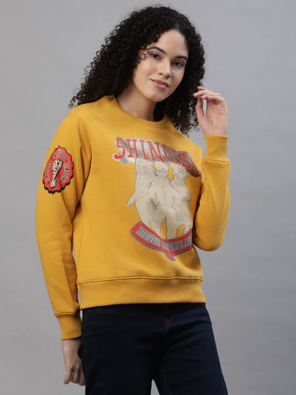Naruto Relaxed Fit Yellow Sweatshirt For Women - Image 3