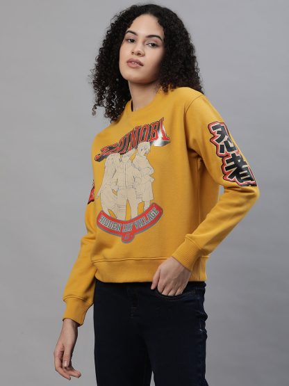 Naruto Relaxed Fit Yellow Sweatshirt For Women - Image 4