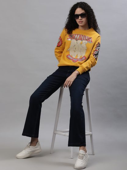 Naruto Relaxed Fit Yellow Sweatshirt For Women - Image 6