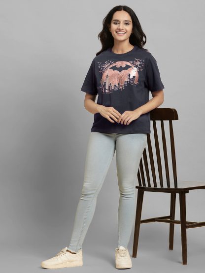 Batman Grey Tshirt For Women - Image 4