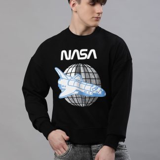 NASA Oversized Black Sweatshirt For Men