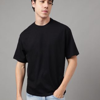 Solid Black Oversized Tshirt For Men