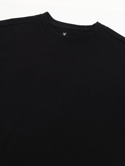 Solid Black Oversized Tshirt For Men - Image 5