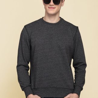 Black Jaspe Sweatshirt For Men