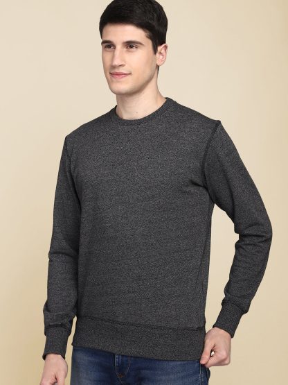Black Jaspe Sweatshirt For Men - Image 3