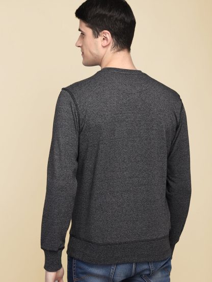 Black Jaspe Sweatshirt For Men - Image 4