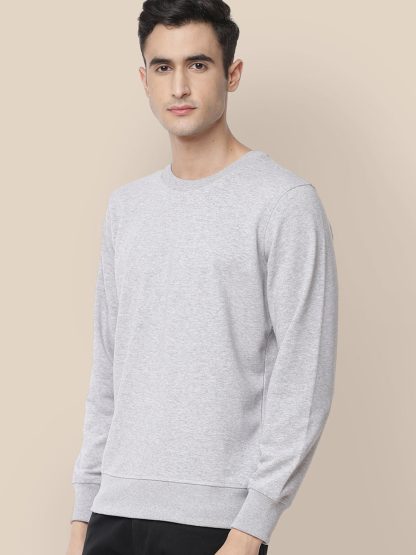 Grey Melange Sweatshirt Men - Image 3