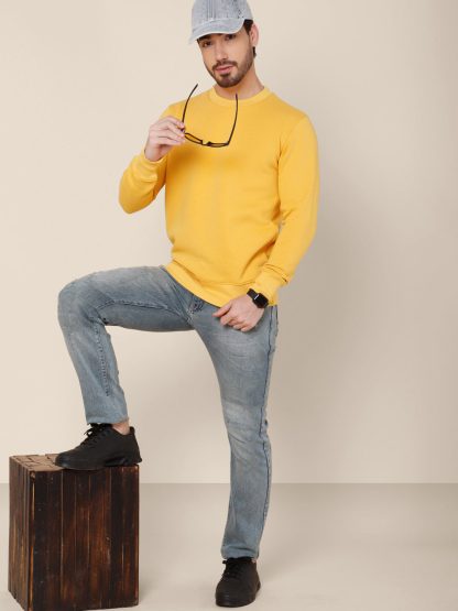 Yellow Sweatshirt For Men - Image 4
