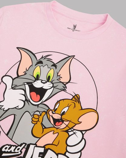 Tom & Jerry Regular Fit Peach Tshirt Men - Image 2
