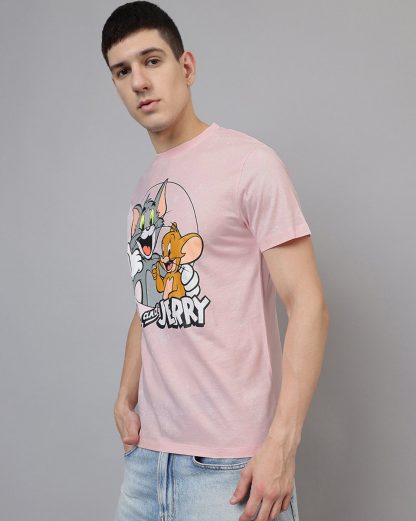 Tom & Jerry Regular Fit Peach Tshirt Men - Image 3