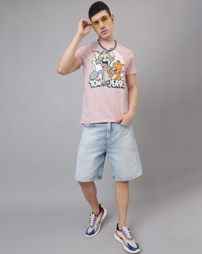 Tom & Jerry Regular Fit Peach Tshirt Men - Image 5