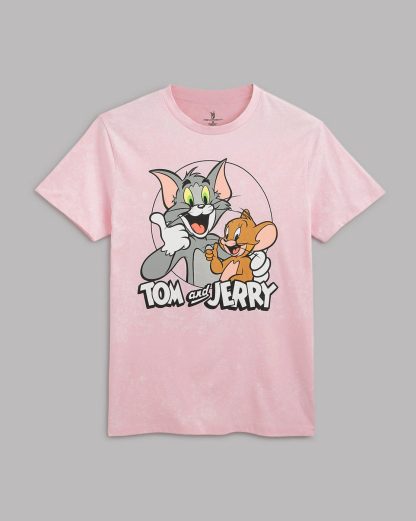 Tom & Jerry Regular Fit Peach Tshirt Men - Image 6