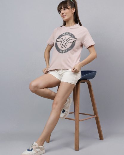 Wonder Woman Printed Regular Fit Tshirt For Women - Image 4