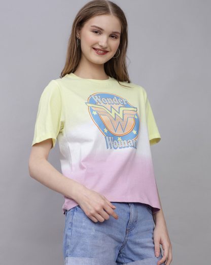 Wonder Woman Printed Regular Fit Tshirt For Women - Image 2